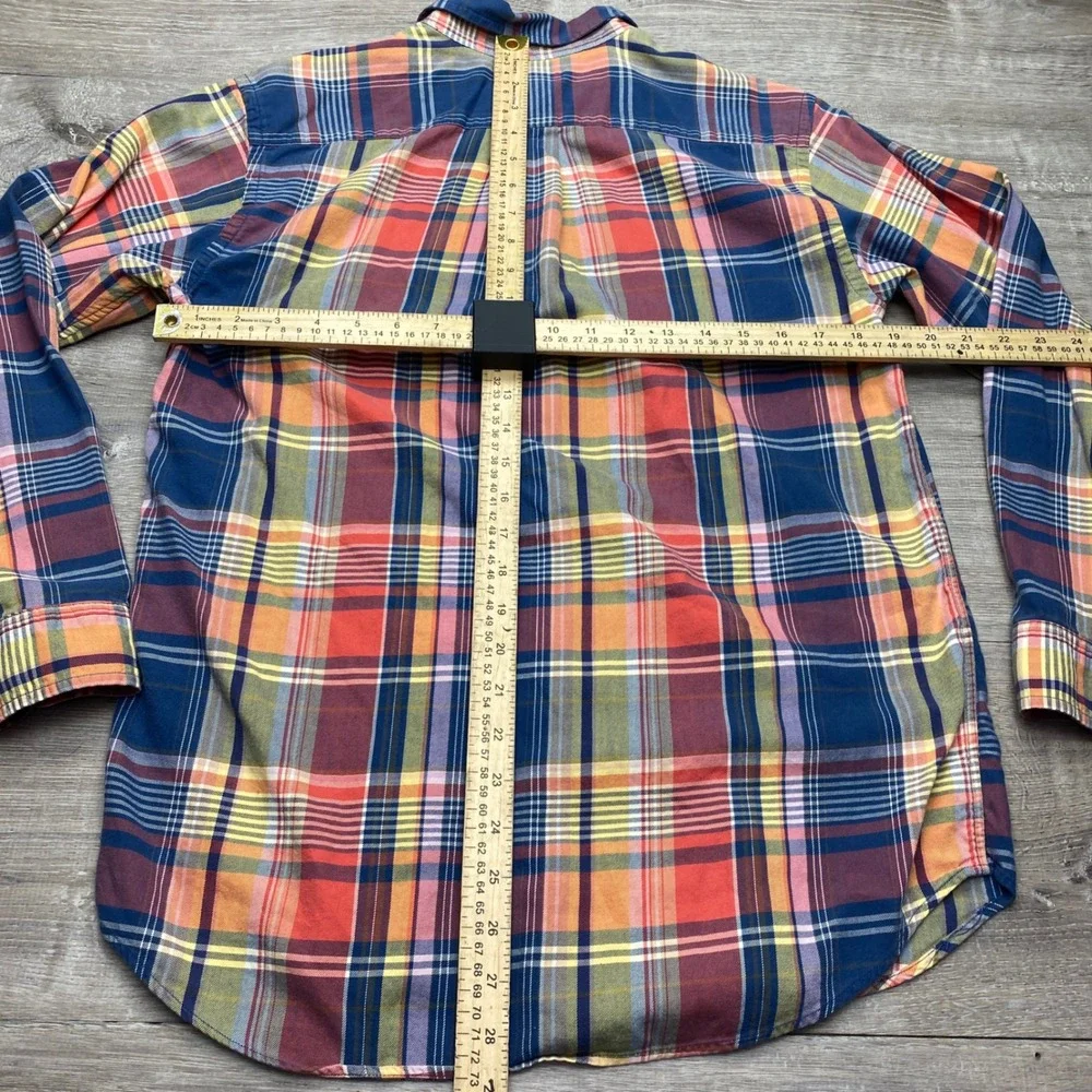 Ralph Lauren Plaid Button Down Shirt Boys XL 20 Cotton‎ Madras Long Sleeve